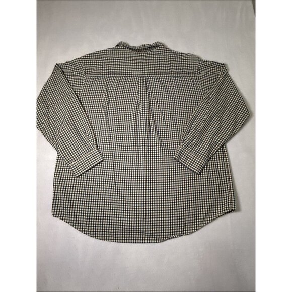 J Ashford Mens Shirt XXL Button Down Long Sleeve Checker Blue Rust Red - Picture 5 of 9